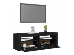 Mueble de TV con luces LED negro 120x35x40 cm