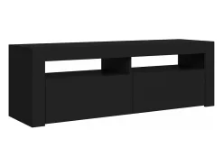 Mueble de TV con luces LED negro 120x35x40 cm
