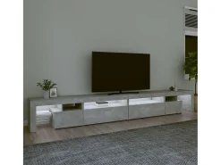 Mueble de TV con luces LED gris hormigón 290x36,5x40 cm ES528139