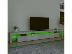 Mueble de TV con luces LED gris hormigón 290x36,5x40 cm ES528139
