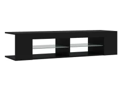 Mueble de TV con luces LED negro 135x39x30 cm
