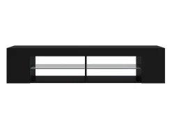 Mueble de TV con luces LED negro 135x39x30 cm