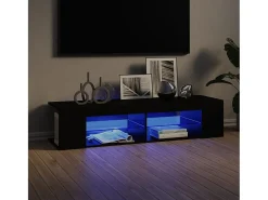 Mueble de TV con luces LED negro 135x39x30 cm