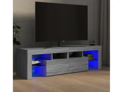 Mueble de TV con luces LED gris Sonoma 140x36,5x40 cm