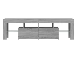 Mueble de TV con luces LED gris Sonoma 140x36,5x40 cm