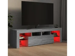 Mueble de TV con luces LED gris Sonoma 140x36,5x40 cm