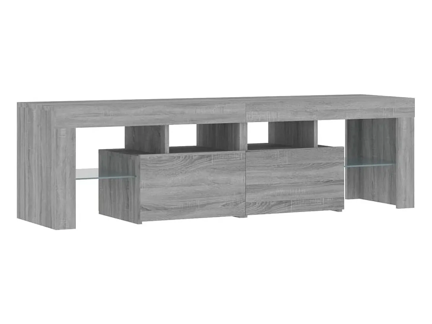 Mueble de TV con luces LED gris Sonoma 140x36,5x40 cm
