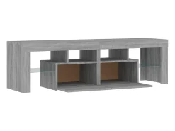 Mueble de TV con luces LED gris Sonoma 140x36,5x40 cm