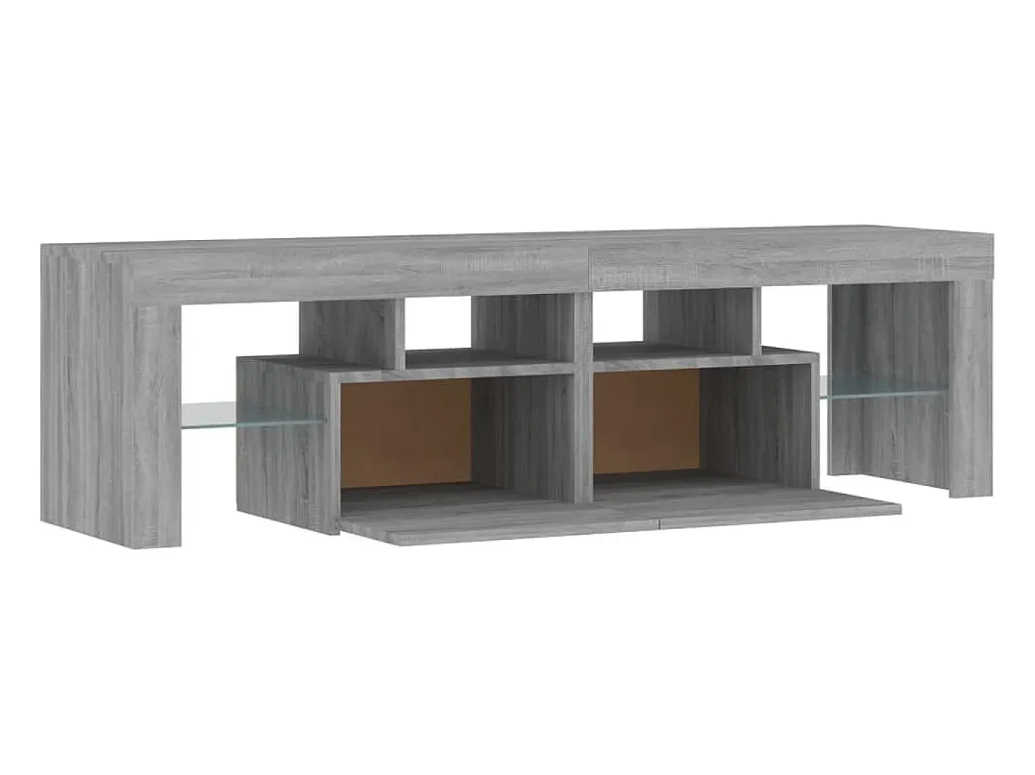 Mueble de TV con luces LED gris Sonoma 140x36,5x40 cm