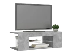 Mueble de TV con luces LED gris hormigón 90x39x30 cm