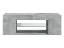 Mueble de TV con luces LED gris hormigón 90x39x30 cm
