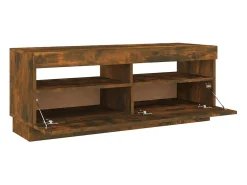 Mueble de TV con luces LED roble ahumado 100x35x40 cm