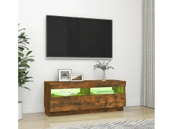 Mueble de TV con luces LED roble ahumado 100x35x40 cm