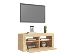Mueble de TV con luces LED roble Sonoma 90x35x40 cm