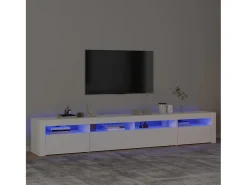 Mueble de TV con luces LED blanco 240x35x40 cm