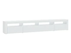 Mueble de TV con luces LED blanco 240x35x40 cm