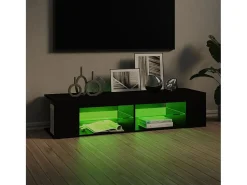Mueble de TV con luces LED negro 135x39x30 cm ES874679
