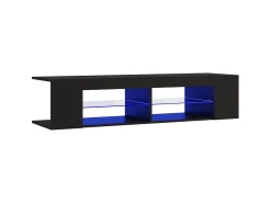 Mueble de TV con luces LED negro 135x39x30 cm ES874679