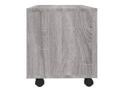 Mueble de TV con ruedas madera contrachapada gris 90x35x35 cm