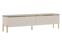 Mueble de TV contemporáneo con 2 puertas - Beige y dorado - VUKIA