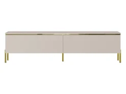 Mueble de TV contemporáneo con 2 puertas - Beige y dorado - VUKIA