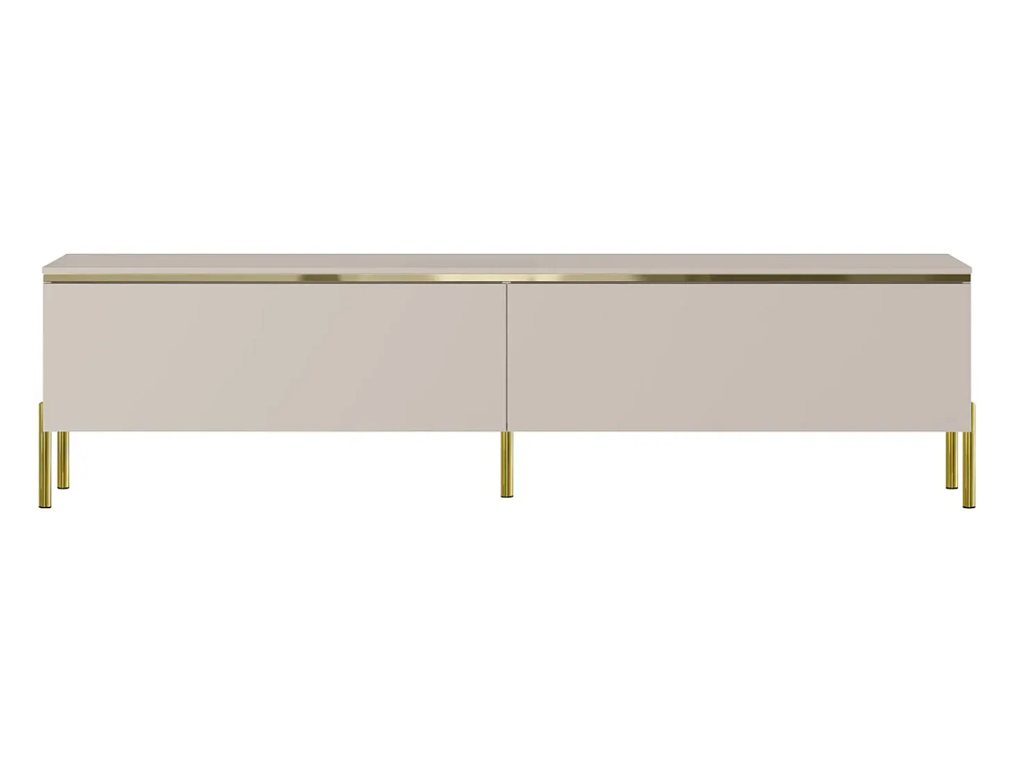 Mueble de TV contemporáneo con 2 puertas - Beige y dorado - VUKIA