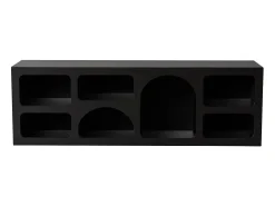 Mueble de TV de diseño con 7 estantes - Color: Negro - LUELA
