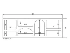 Mueble de TV de diseño con 7 estantes - Color: Blanco - LUELA