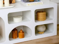 Mueble de TV de diseño con 7 estantes - Color: Blanco - LUELA