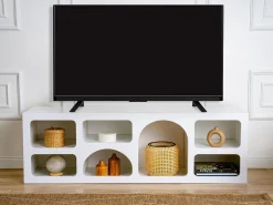 Mueble de TV de diseño con 7 estantes - Color: Blanco - LUELA