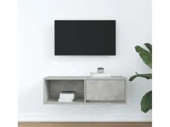 Mueble de TV de madera de ingeniería gris hormigón 80x31x25,5cm