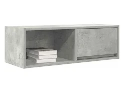 Mueble de TV de madera de ingeniería gris hormigón 80x31x25,5cm