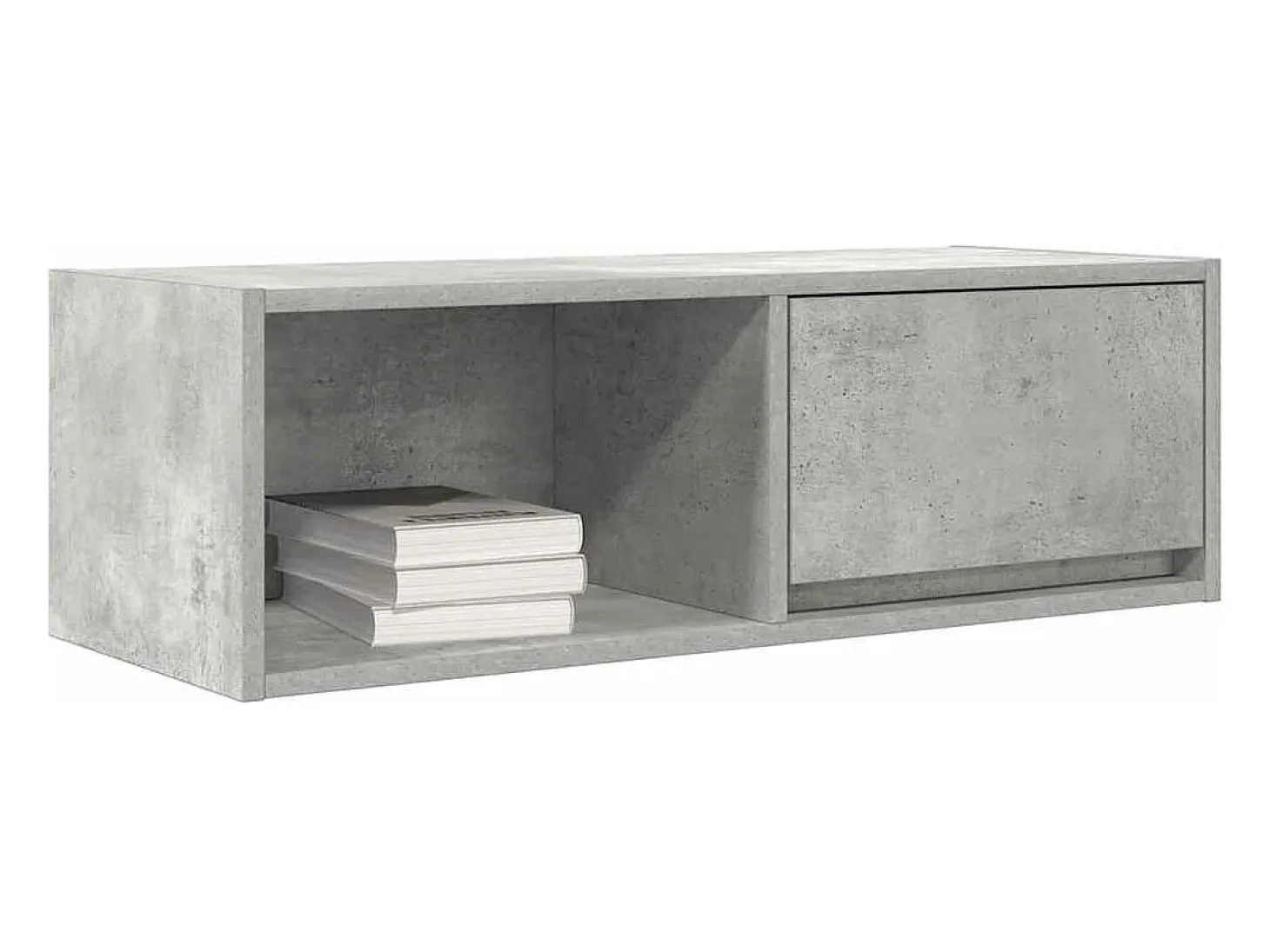 Mueble de TV de madera de ingeniería gris hormigón 80x31x25,5cm