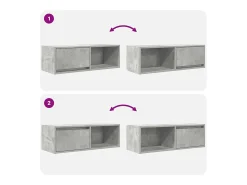 Mueble de TV de madera de ingeniería gris hormigón 80x31x25,5cm