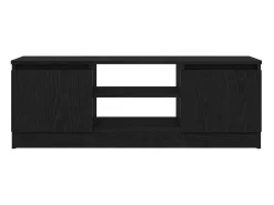 Mueble de TV de madera de roble negro 102x30x36 cm
