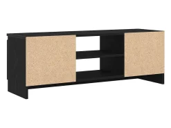 Mueble de TV de madera de roble negro 102x30x36 cm