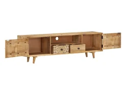 Mueble de TV de madera maciza de mango 140x30x40 cm