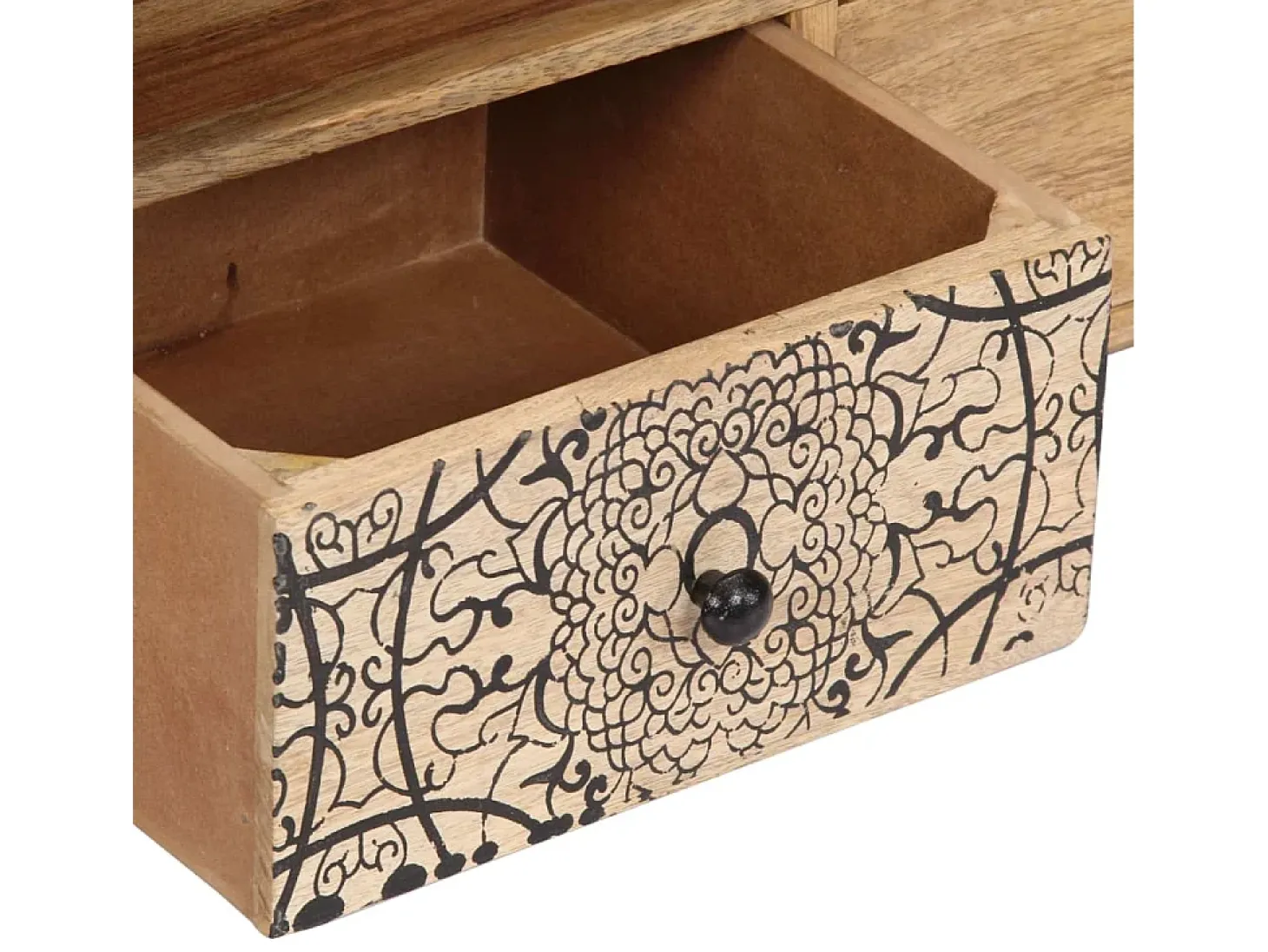 Mueble de TV de madera maciza de mango 140x30x40 cm