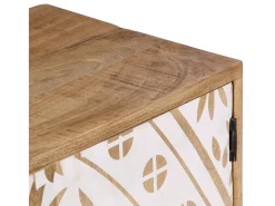 Mueble de TV de madera maciza de mango 140x30x40 cm