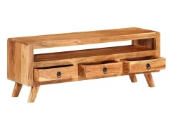Mueble de TV de madera maciza de acacia 110x30x40 cm