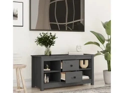 Mueble de TV de madera maciza de pino gris 103x36,5x52 cm