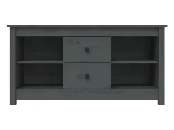 Mueble de TV de madera maciza de pino gris 103x36,5x52 cm