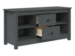 Mueble de TV de madera maciza de pino gris 103x36,5x52 cm