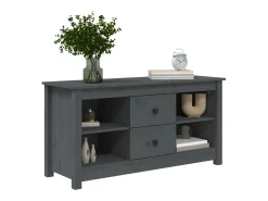 Mueble de TV de madera maciza de pino gris 103x36,5x52 cm