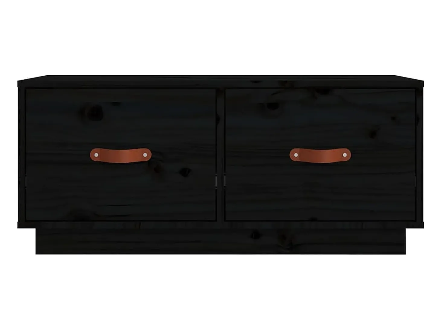 Mueble de TV de madera maciza de pino negro 80x34x35 cm