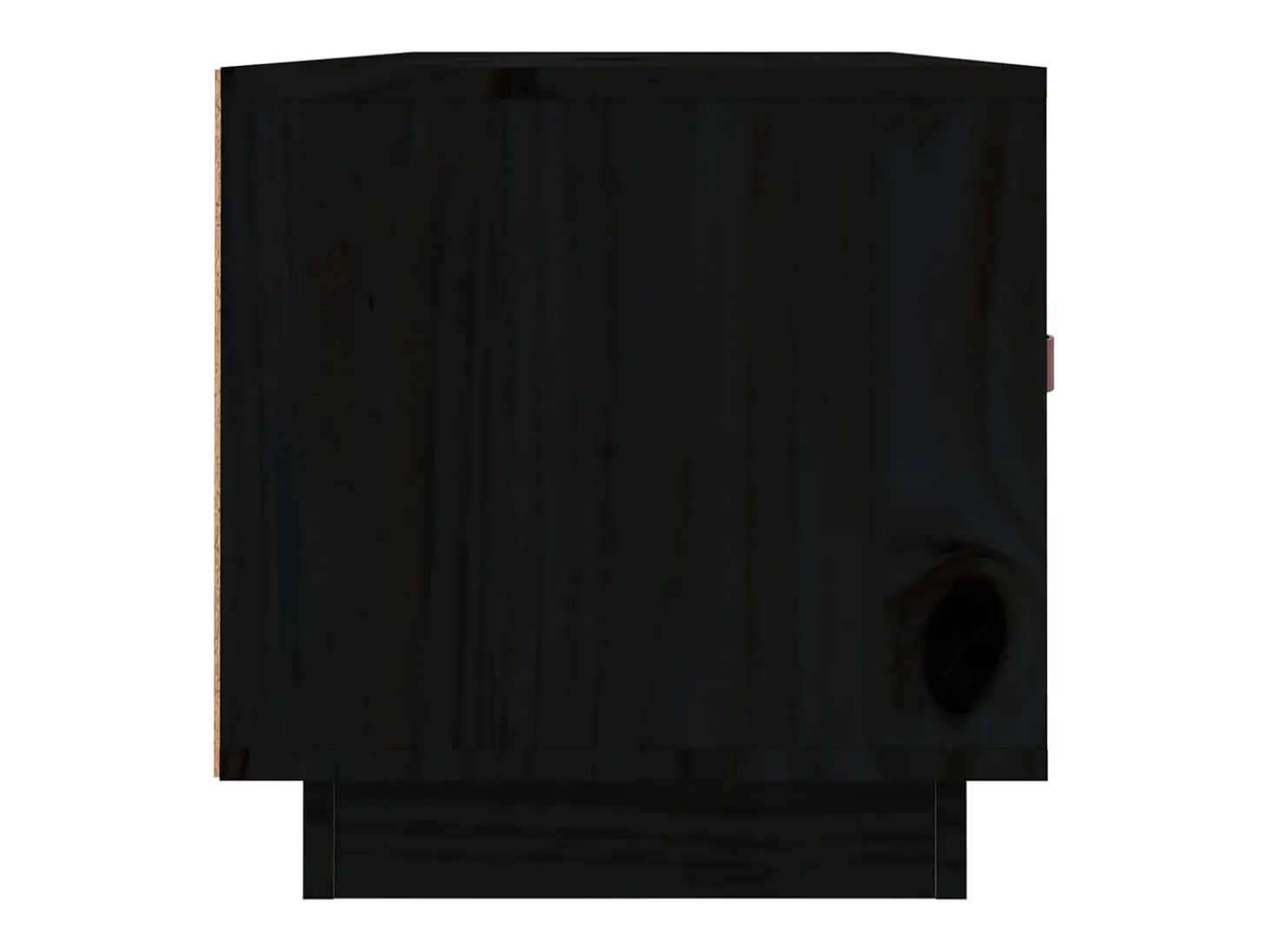 Mueble de TV de madera maciza de pino negro 80x34x35 cm