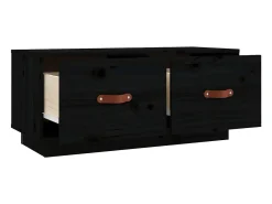 Mueble de TV de madera maciza de pino negro 80x34x35 cm