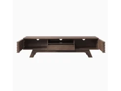 Mueble de TV de madera, mueble de TV con un cajón y dos puertas, aparador de TV bajo para salón, 150 x 35 x 44cm