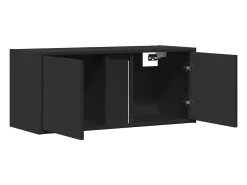 Mueble de TV de pared con luces LED negro 80x31x35 cm