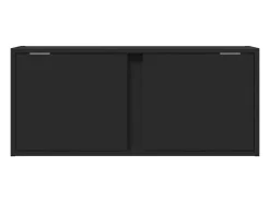 Mueble de TV de pared con luces LED negro 80x31x35 cm